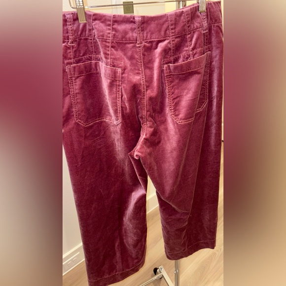 Anthropologie Maeve Colette Pink Purple Velvet Cropped Pants SZ 31 - Picture 4 of 13